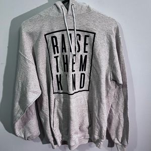 Gray Hanes brand sweatshirt with custom message